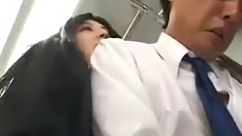 Public Transportation Turns Into A Steamy Encounter With An Asian Babe Giving A Handjob