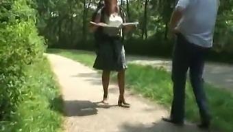 Older Dutch Woman Gets Doggy Style In The Woods