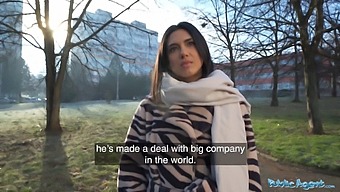 Brown-Haired Coed Gives A Blowjob In The Woods And Gets A Big Cock