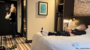 Hotel Maid Joins In On The Fun During Public Jerking Session