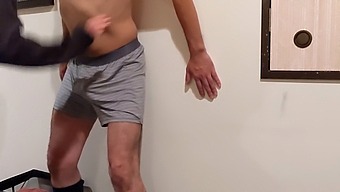 A Woman Playfully Teases And Hits The Penis Of A Man In A Glans Cage!