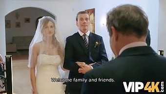 Hd Video Of A Brunette Teen In A Wedding Dress Getting Intimate