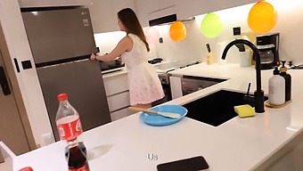 I Had A Hot Sex With My Friend’s Mom In The Kitchen After His Birthday Party.